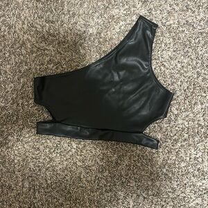 Black leather top